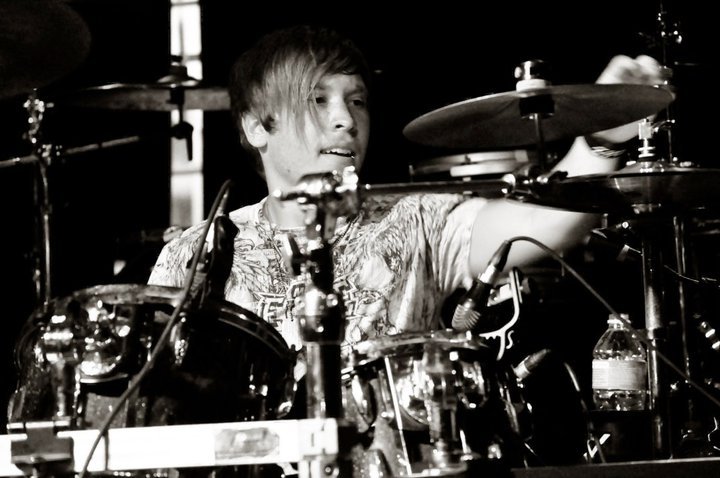 Justyn Gomez drumming live with The Hollow Empire